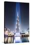 United Arab Emirates, Dubai. Burj Khalifa at Dusk, with Light Show-Matteo Colombo-Stretched Canvas