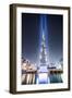 United Arab Emirates, Dubai. Burj Khalifa at Dusk, with Light Show-Matteo Colombo-Framed Photographic Print