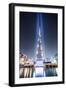 United Arab Emirates, Dubai. Burj Khalifa at Dusk, with Light Show-Matteo Colombo-Framed Photographic Print