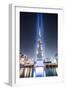 United Arab Emirates, Dubai. Burj Khalifa at Dusk, with Light Show-Matteo Colombo-Framed Photographic Print