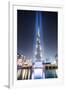 United Arab Emirates, Dubai. Burj Khalifa at Dusk, with Light Show-Matteo Colombo-Framed Photographic Print