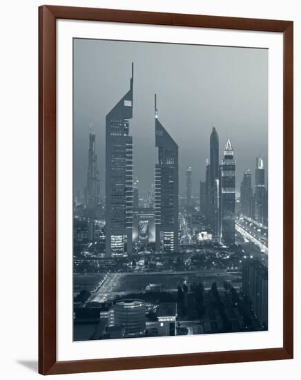 United Arab Emirates, Dubai, Sheik Zayed Road, Emirates Towers-Walter Bibikow-Framed Photographic Print