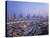 United Arab Emirates, Dubai, Skyline of Modern Skyscrapers Including the Burj Khalifa on Sheikh Zay-Gavin Hellier-Stretched Canvas