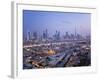 United Arab Emirates, Dubai, Skyline of Modern Skyscrapers Including the Burj Khalifa on Sheikh Zay-Gavin Hellier-Framed Photographic Print