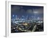 United Arab Emirates, Dubai, Skyline of Modern Skyscrapers Including the Burj Khalifa on Sheikh Zay-Gavin Hellier-Framed Photographic Print