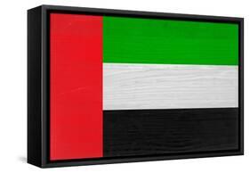 United Arab Emirates Flag Design with Wood Patterning - Flags of the World Series-Philippe Hugonnard-Framed Stretched Canvas