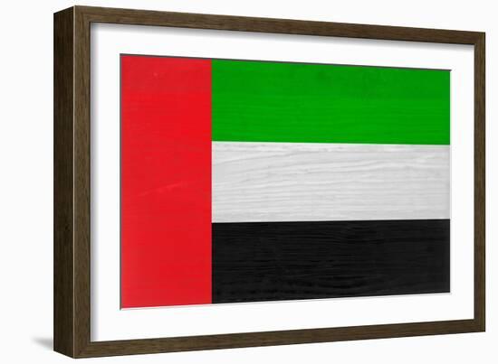 United Arab Emirates Flag Design with Wood Patterning - Flags of the World Series-Philippe Hugonnard-Framed Premium Giclee Print