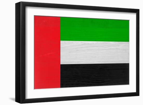 United Arab Emirates Flag Design with Wood Patterning - Flags of the World Series-Philippe Hugonnard-Framed Art Print