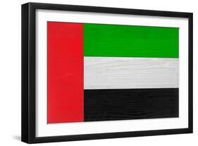 United Arab Emirates Flag Design with Wood Patterning - Flags of the World Series-Philippe Hugonnard-Framed Art Print