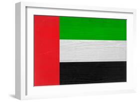 United Arab Emirates Flag Design with Wood Patterning - Flags of the World Series-Philippe Hugonnard-Framed Art Print