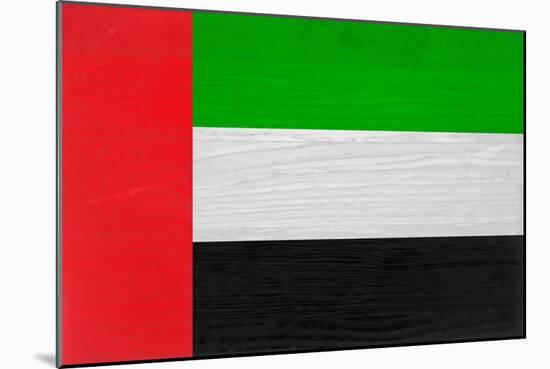 United Arab Emirates Flag Design with Wood Patterning - Flags of the World Series-Philippe Hugonnard-Mounted Art Print