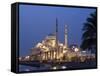 United Arab Emirates, Sharjah, Sharjah Mosque by the Corniche, Dusk-Michele Falzone-Framed Stretched Canvas