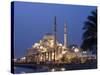 United Arab Emirates, Sharjah, Sharjah Mosque by the Corniche, Dusk-Michele Falzone-Stretched Canvas