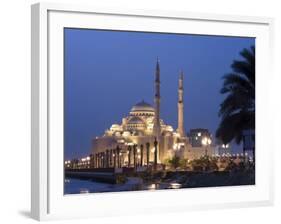 United Arab Emirates, Sharjah, Sharjah Mosque by the Corniche, Dusk-Michele Falzone-Framed Photographic Print