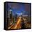 United Arab Emirates (UAE), Dubai, Sheikh Zayed Road Looking Towards the Burj Kalifa at Night-Gavin Hellier-Framed Stretched Canvas