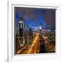 United Arab Emirates (UAE), Dubai, Sheikh Zayed Road Looking Towards the Burj Kalifa at Night-Gavin Hellier-Framed Photographic Print