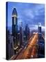 United Arab Emirates (UAE), Dubai, Sheikh Zayed Road Towards the Burj Kalifa at Night-Gavin Hellier-Stretched Canvas