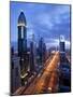 United Arab Emirates (UAE), Dubai, Sheikh Zayed Road Towards the Burj Kalifa at Night-Gavin Hellier-Mounted Photographic Print