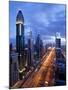 United Arab Emirates (UAE), Dubai, Sheikh Zayed Road Towards the Burj Kalifa at Night-Gavin Hellier-Mounted Photographic Print