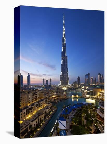 United Arab Emirates (UAE), Dubai, the Burj Khalifa at Night-Gavin Hellier-Stretched Canvas