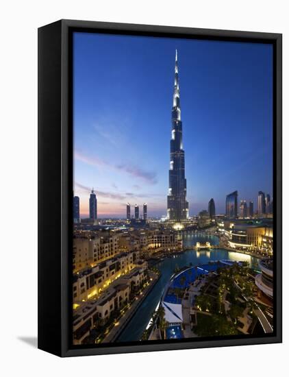 United Arab Emirates (UAE), Dubai, the Burj Khalifa at Night-Gavin Hellier-Framed Stretched Canvas