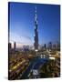 United Arab Emirates (UAE), Dubai, the Burj Khalifa at Night-Gavin Hellier-Stretched Canvas