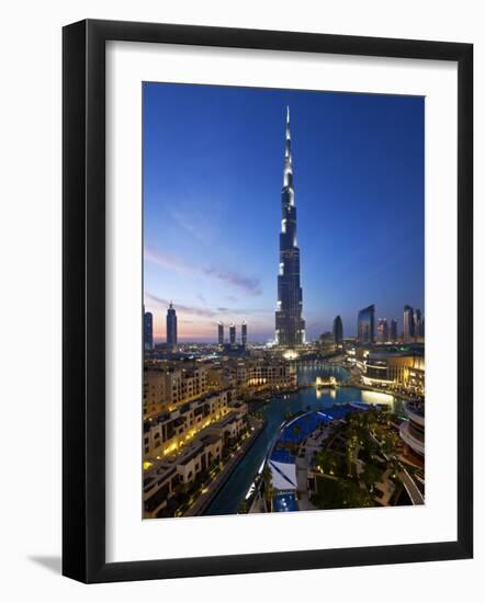 United Arab Emirates (UAE), Dubai, the Burj Khalifa at Night-Gavin Hellier-Framed Photographic Print