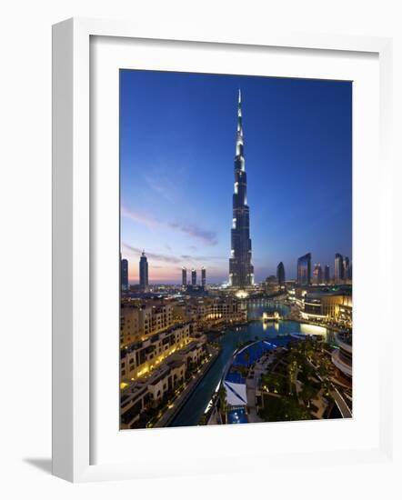 United Arab Emirates (UAE), Dubai, the Burj Khalifa at Night-Gavin Hellier-Framed Photographic Print