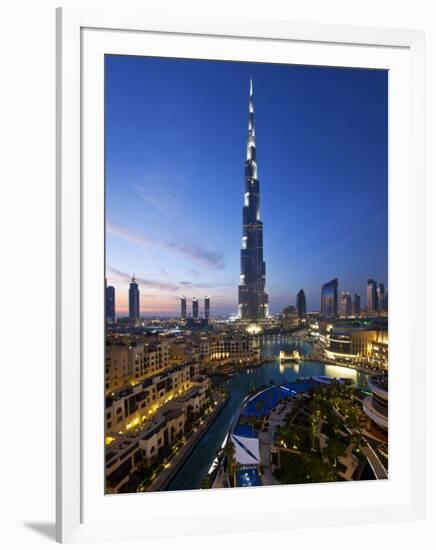 United Arab Emirates (UAE), Dubai, the Burj Khalifa at Night-Gavin Hellier-Framed Photographic Print