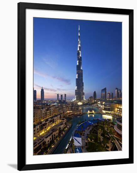 United Arab Emirates (UAE), Dubai, the Burj Khalifa at Night-Gavin Hellier-Framed Photographic Print