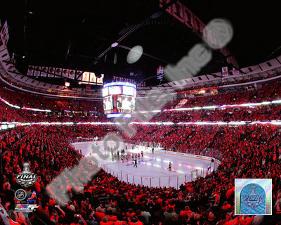 United Center Game Two of the 2010 NHL Stanley Cup Finals-null-Lamina Framed Art Print