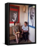 United Farm Workers Leader Cesar Chavez with VP Dolores Heurta During Grape Pickers' Strike-Arthur Schatz-Framed Stretched Canvas