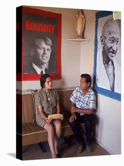 United Farm Workers Leader Cesar Chavez with VP Dolores Heurta During Grape Pickers' Strike-Arthur Schatz-Stretched Canvas