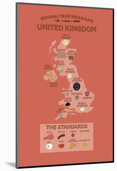 United Kingdom by Regional Fried Breakfasts-Stephen Wildish-Mounted Art Print