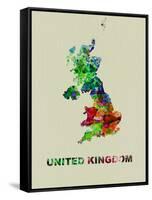 United Kingdom Color Splatter Map-NaxArt-Framed Stretched Canvas