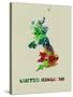 United Kingdom Color Splatter Map-NaxArt-Stretched Canvas