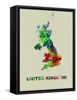 United Kingdom Color Splatter Map-NaxArt-Framed Stretched Canvas