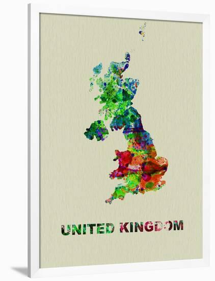 United Kingdom Color Splatter Map-NaxArt-Framed Art Print