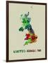 United Kingdom Color Splatter Map-NaxArt-Framed Art Print