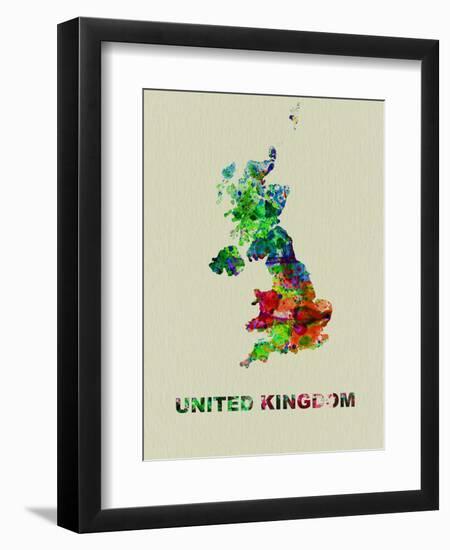 United Kingdom Color Splatter Map-NaxArt-Framed Art Print