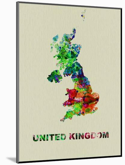 United Kingdom Color Splatter Map-NaxArt-Mounted Art Print