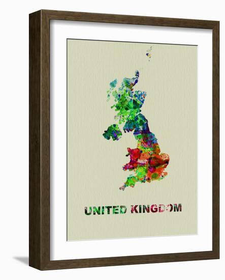 United Kingdom Color Splatter Map-NaxArt-Framed Art Print