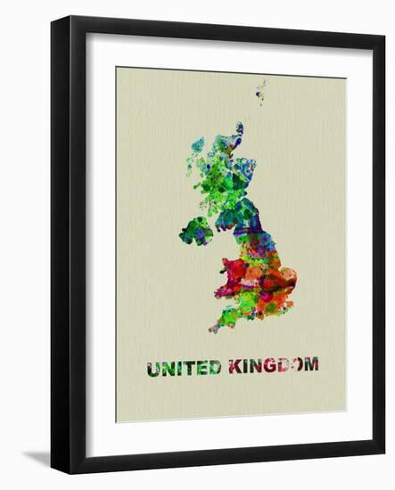 United Kingdom Color Splatter Map-NaxArt-Framed Art Print