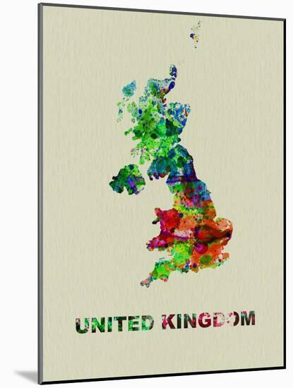 United Kingdom Color Splatter Map-NaxArt-Mounted Art Print