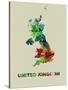 United Kingdom Color Splatter Map-NaxArt-Stretched Canvas