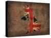 United Kingdom Country Flag Map-Red Atlas Designs-Stretched Canvas