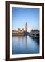 United Kingdom, England, London. Westminster Bridge, Palace of Westminster and the clock tower of B-Jason Langley-Framed Photographic Print