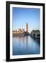 United Kingdom, England, London. Westminster Bridge, Palace of Westminster and the clock tower of B-Jason Langley-Framed Photographic Print