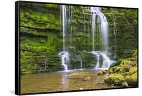 United Kingdom, England, North Yorkshire, Settle, Scaleber Force at Springtime.-Nick Ledger-Framed Stretched Canvas