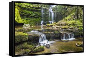 United Kingdom, England, North Yorkshire, Settle, Scaleber Force at Springtime.-Nick Ledger-Framed Stretched Canvas